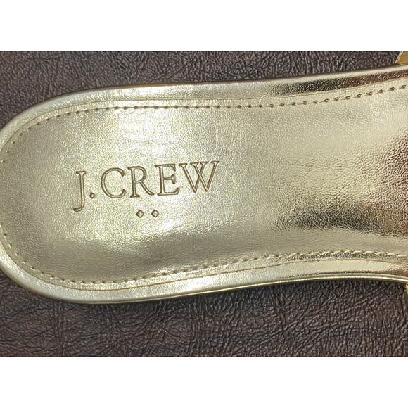 J.Crew Metallic Gold Knot Slide Sandals Size 9 Minimalist Chic Resort Coastal - Picture 5 of 7